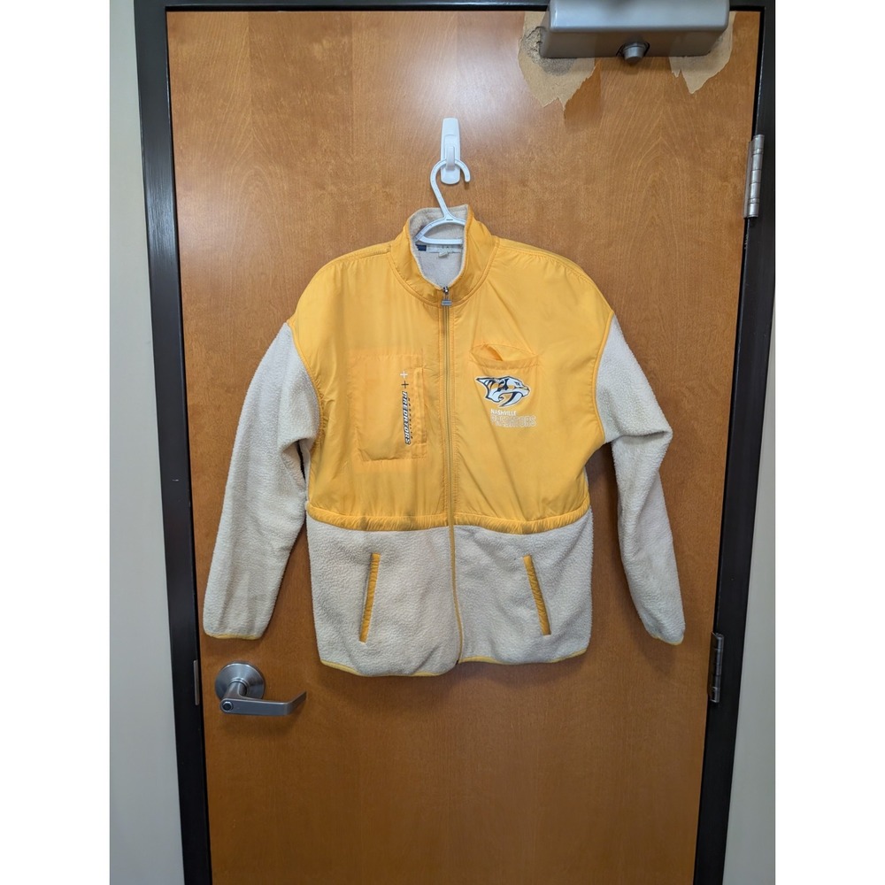 Wear by Erin Andrews Nashville Predators Jacket Mens L Yellow White Windbreaker